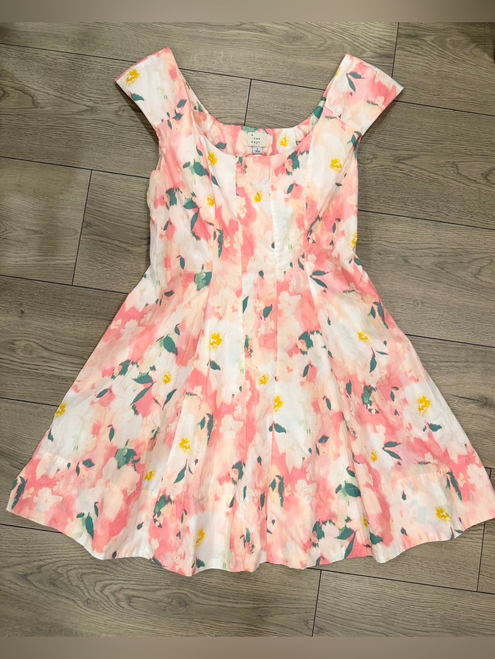A new day Floral Pink Fit-and-Flare Dress